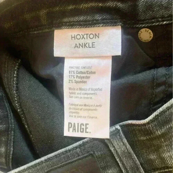 Paige Hoxton Ankle Faded Black Cotton Jeans - Picture 8 of 8